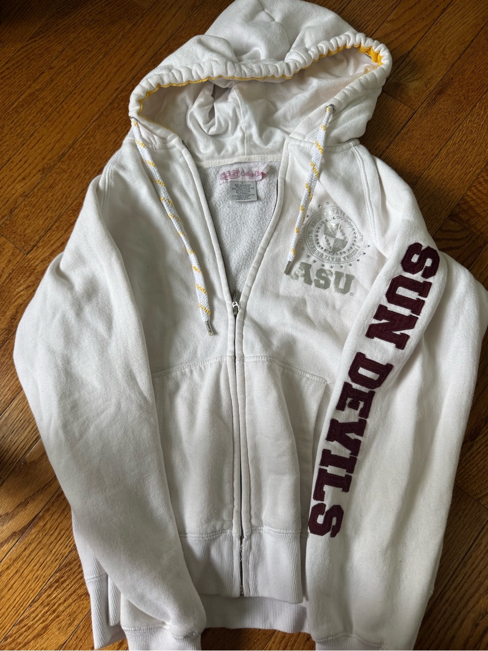 Arizona State University White Kids' Full-Zip Hooded Jacket